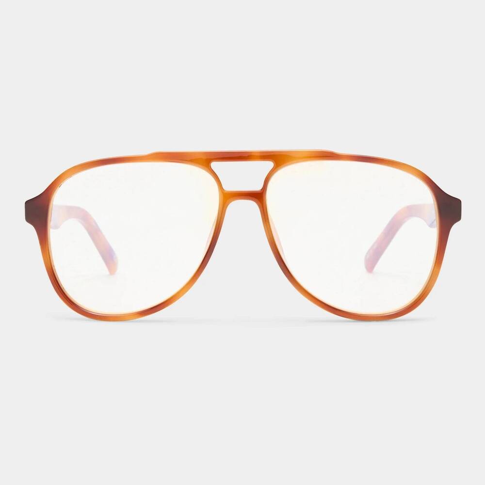 NEW LE SPECS women's tragic magic blue light aviators glasses in vintage tort